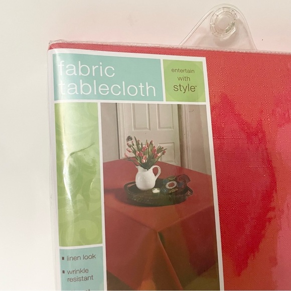 Benson Mills Fabric Tablecloth Red 60”x 84” - Picture 3 of 14